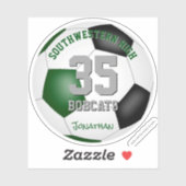 Grüne schwarze Fußballmannschaft farbenfrohe Jungs Aufkleber (Blatt)