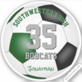 Grüne schwarze Fußballmannschaft farbenfrohe Jungs Aufkleber (Vorderseite)