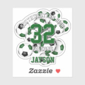 Grüne schwarze Fußballmannschaft farbenfrohe Jungs Aufkleber (Blatt)