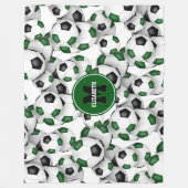 grüne schwarze Fußballmannschaft farbenfrohe Kinde Fleecedecke (Vorderseite)