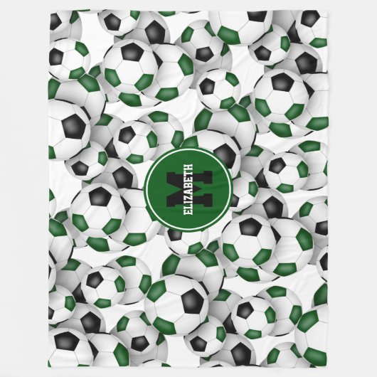 grüne schwarze Fußballmannschaft farbenfrohe Kinde Fleecedecke (Vorderseite)