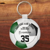 grüne schwarze Fußballmannschaft Mädchen Jungen Sp Schlüsselanhänger (Vorderseite)