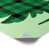 Grüne schwarze, gemütliche Tartan Pine Trees Poster (Ecke)