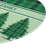 Grüne schwarze, gemütliche Tartan Pine Trees Schneidebrett (Ecke)