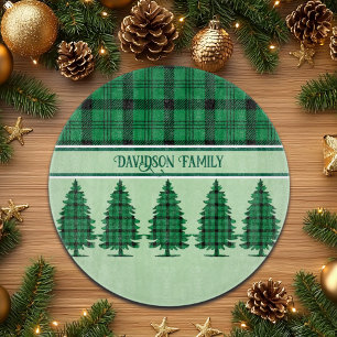 Grüne schwarze, gemütliche Tartan Pine Trees Schneidebrett