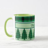 Grüne schwarze, gemütliche Tartan Pine Trees Tasse (Links)