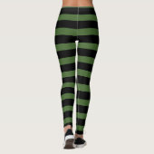 Grüne schwarze gestreifte Hexe Halloween Legging Leggings (Rückseite)