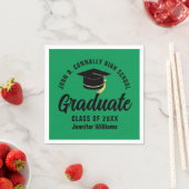 Grüne Schwarze Graduate Personalisiert Graduate Pa Serviette (Beispiel)