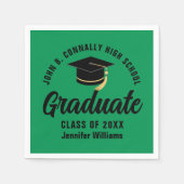 Grüne Schwarze Graduate Personalisiert Graduate Pa Serviette (Vorderseite)