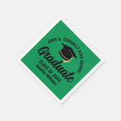 Grüne Schwarze Graduate Personalisiert Graduate Pa Serviette (Ecke)
