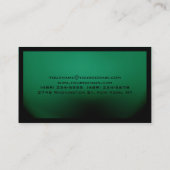 Grüne schwarze Grenze Special Schlicht Visitenkarte (Rückseite)