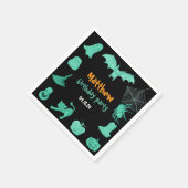Grüne schwarze Halloween-Geburtstagsparty Napkin Serviette (Ecke)