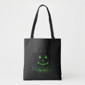 Grüne, schwarze Halloween-Kürbislaternen Tasche (Vorderseite)