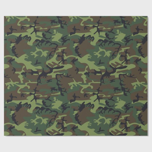 Grüne schwarze Jagd-Tarnung Browns Geschenkpapier (Flach)