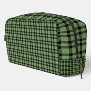 Grüne schwarze Karo-Muster-Kosmetiktasche Waschbeutel