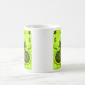 Grüne schwarze Katze Kaffeetasse (Mittel)