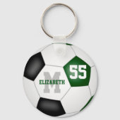 Grüne schwarze Mannschaft Farben Jungs Fußball Schlüsselanhänger (Vorderseite)
