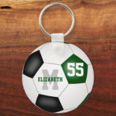 Grüne schwarze Mannschaft Farben Jungs Fußball Schlüsselanhänger (Vorderseite)