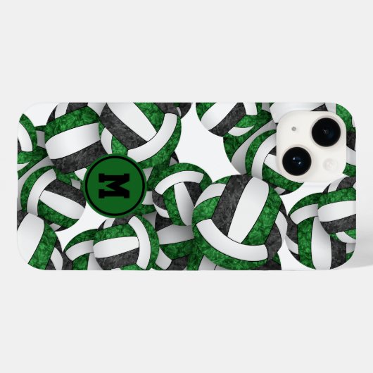Grüne schwarze Mannschaft färbt gürteliges Volleyb Case-Mate iPhone Hülle (Rückseite (Horizontal))