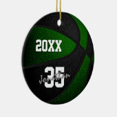 grüne schwarze Mannschaft färbt Sake Basketball Keramik Ornament (Rechts)