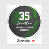 Grüne schwarze Mannschaft spielt Basketball-Girl Aufkleber (Blatt)