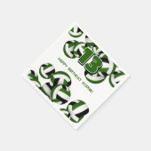 Grüne schwarze Mannschaft - Volleyball-Kindersport Serviette (Ecke)