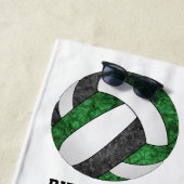 Grüne schwarze Mannschaftsfarben Geschenke Girls V Strandtuch (Beispiel)