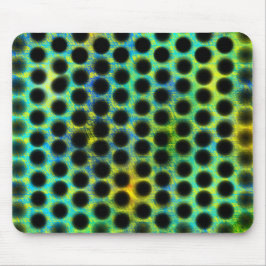 Grüne, schwarze Polka-Punkte erzeugen Formen, Scha Mousepad