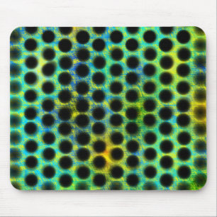 Grüne, schwarze Polka-Punkte erzeugen Formen, Scha Mousepad