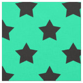 Grüne schwarze Sterne Muster dekorativ Textil Stoff (Nahaufnahme)