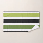 Grüne schwarze Streifen Badhandtuch Set (Handtuch)