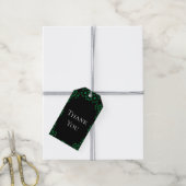 Grüne Schwarze Swirl-Hochzeit Geschenkanhänger (Mit Garn)