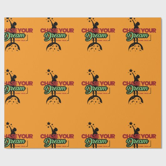 grüne schwarze Typografie Geschenkpapier (Flach)