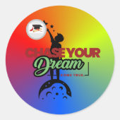 grüne schwarze Typografie Runder Aufkleber (Vorderseite)