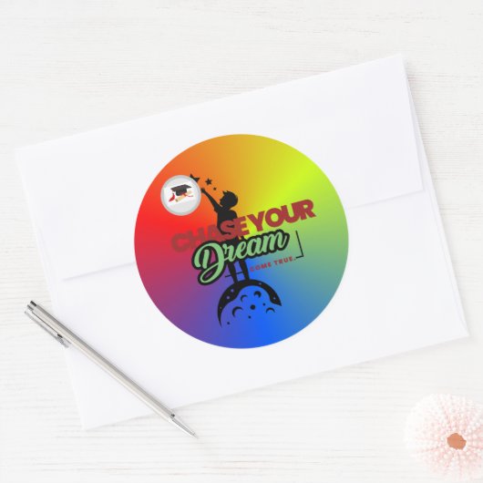 grüne schwarze Typografie Runder Aufkleber (Umschlag)