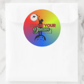 grüne schwarze Typografie Runder Aufkleber (Tasche)