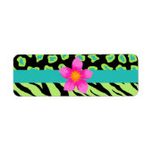 Grüne, schwarze und Aquamarine Zebra & Gepard Rosa (Vorne)