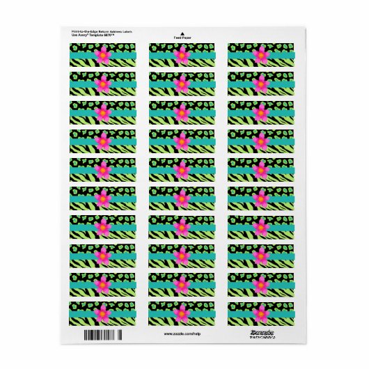 Grüne, schwarze und Aquamarine Zebra & Gepard Rosa (Vorne)