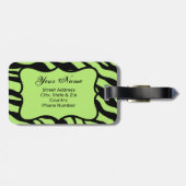 Grüne, schwarze und Aquamarine Zebra & Gepard Rosa Gepäckanhänger (Rückseite horizontal)