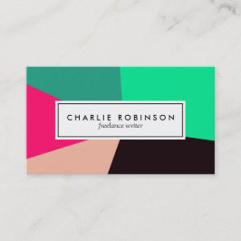 Grüne, schwarze und rosa Farbblock-Visitenkarte Visitenkarte