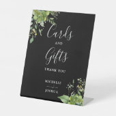 Grüne, schwarze und weiße Karten und Geschenke Sockelschild (Vorderseite)