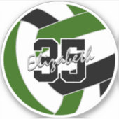 grüne schwarze Volleyballmannschaft - Farben Aufkleber (Vorderseite)