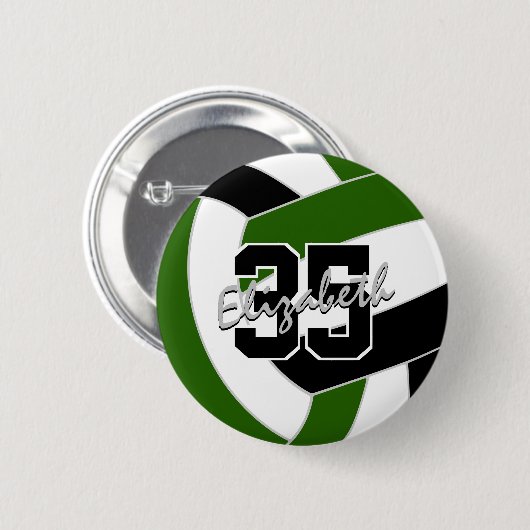 grüne schwarze Volleyballmannschaft - Farben Button (Vorne & Hinten)