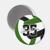 Grüne schwarze Volleyballmannschaft - Geschenke Magnet (Vorderseite/Rückseite)