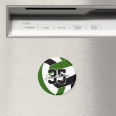 Grüne schwarze Volleyballmannschaft - Geschenke Magnet (In Situ (Geschirrspüler))