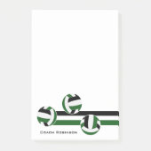 grüne schwarze Volleyballs Coachname Post-it Klebezettel (Vorderseite)