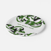 grüne schwarze Volleyballs Kindergeburtstag Party Pappteller (Schrägansicht)