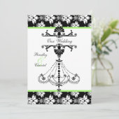 Grüne, schwarze, weiße einladung (Stehend Vorderseite)