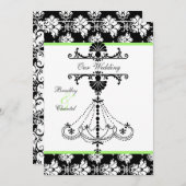 Grüne, schwarze, weiße einladung (Vorne/Hinten)
