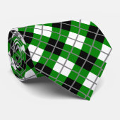 Grüne, schwarze, weiße und graue krawatte (Gerollt)